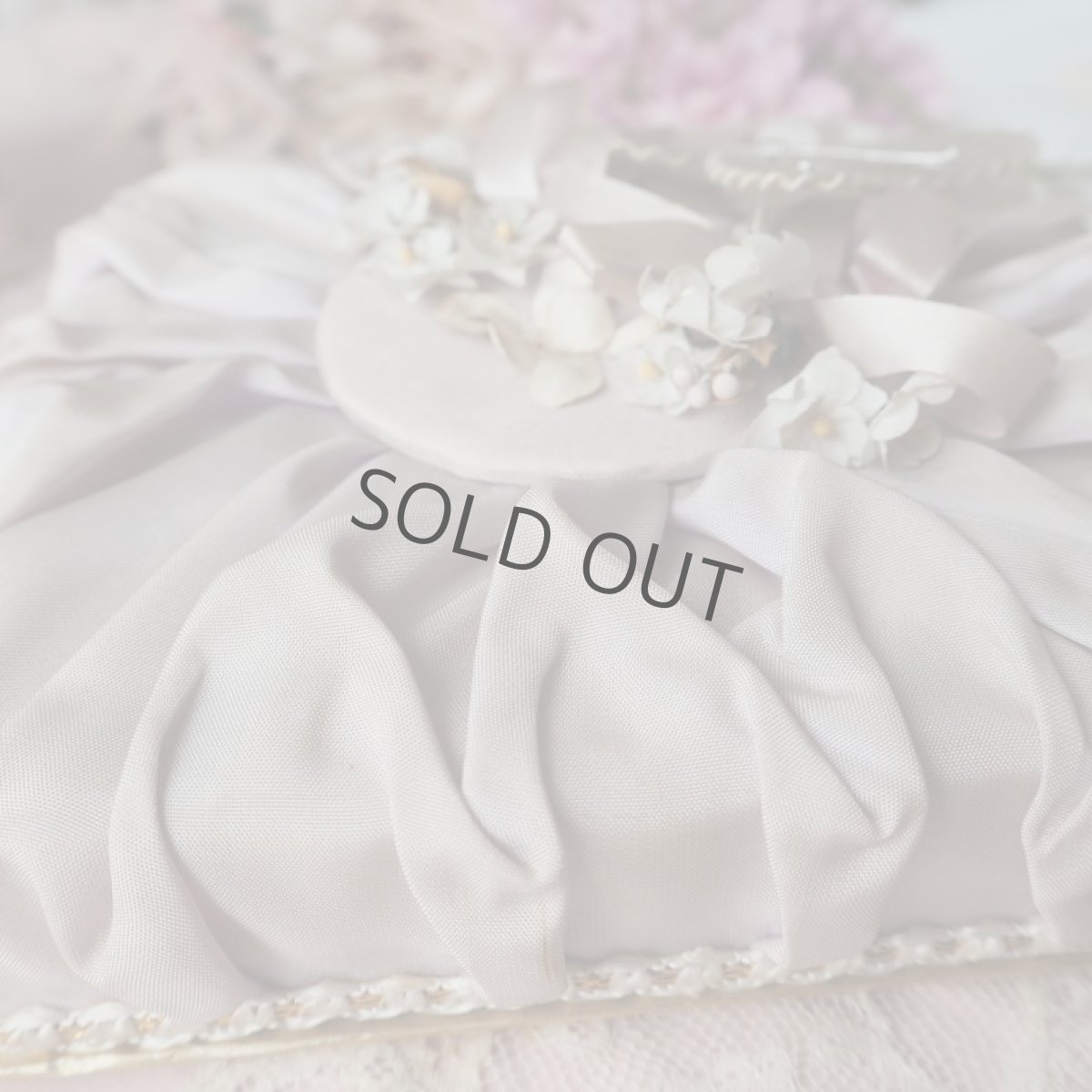 画像13: 薄いピンク紫色、布花と蝶の飾りのドラジェBOX (13)