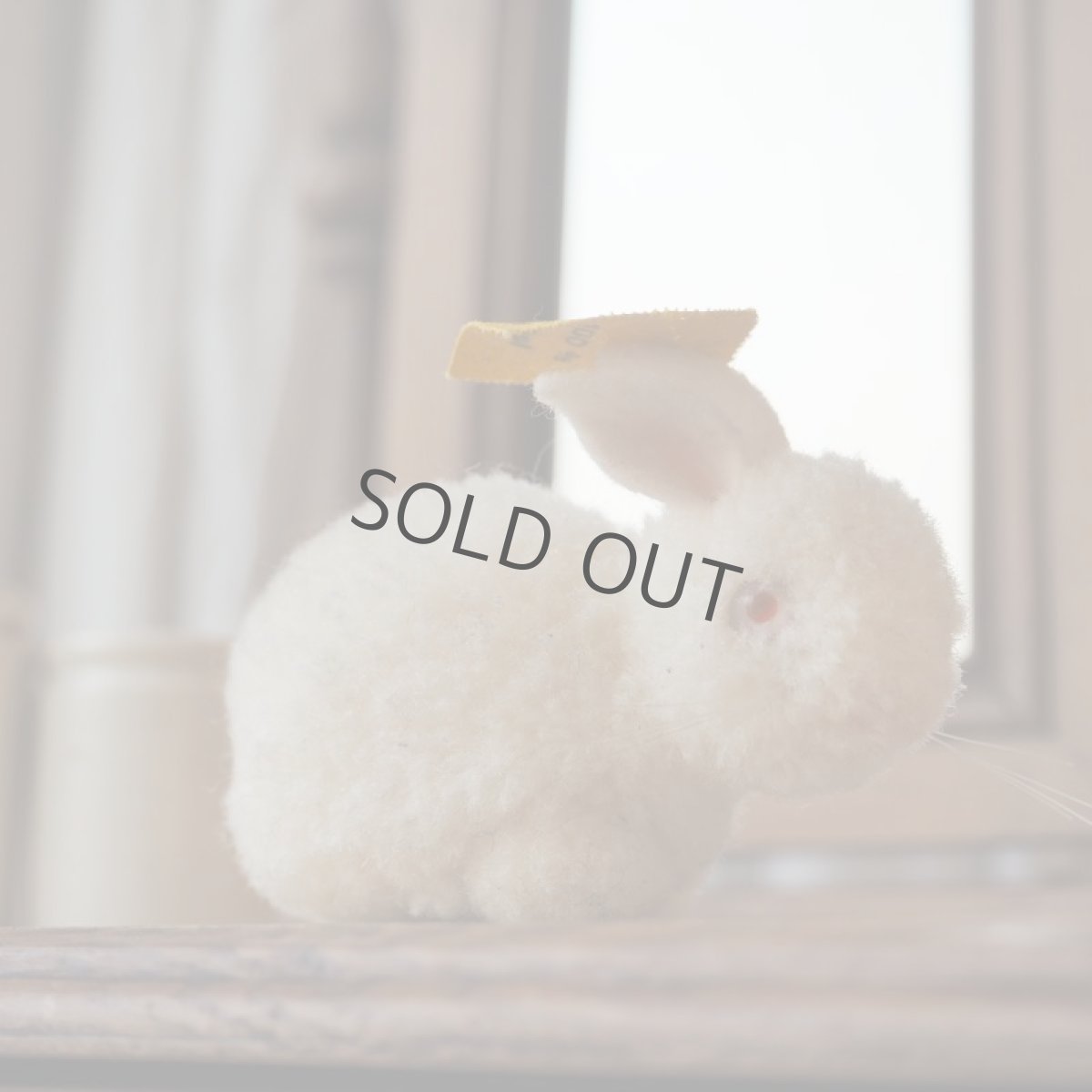 画像9: シュタイフ社レアなポンポン白いうさぎ/赤い目100%ウール（極小サイズ） (9)