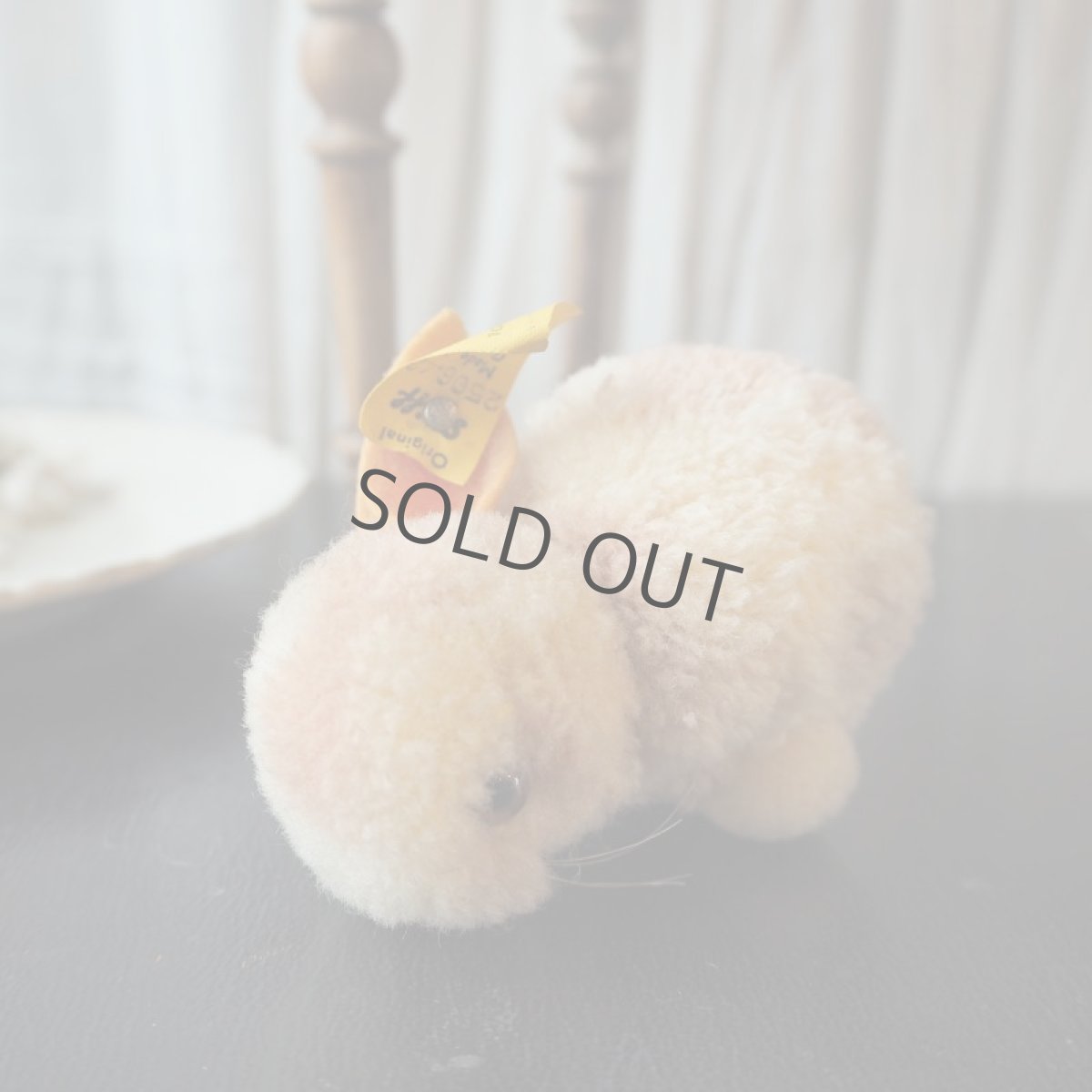 画像5: シュタイフ社レアなポンポンうさぎ／ピンク&オレンジ100%ウール（中サイズ） (5)