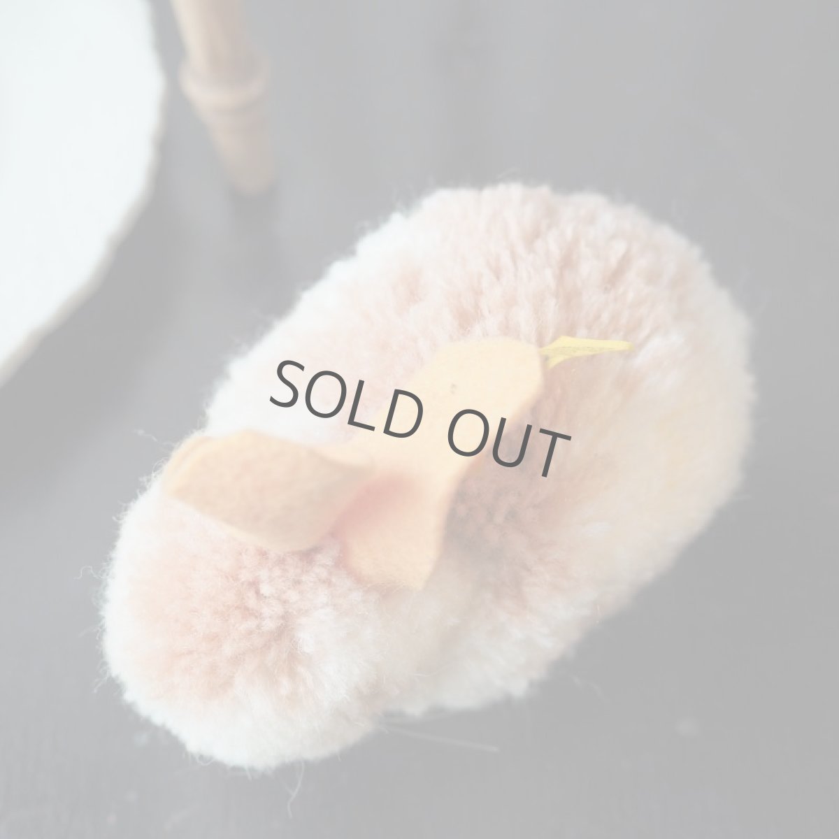 画像9: シュタイフ社レアなポンポンうさぎ／ピンク&オレンジ100%ウール (9)