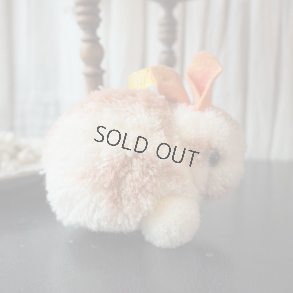 画像5: シュタイフ社レアなポンポンうさぎ／ピンク&オレンジ100%ウール (5)