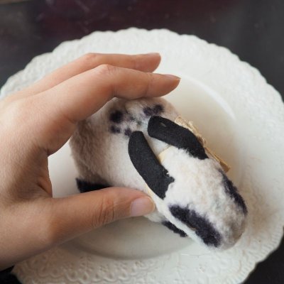 画像3: シュタイフ社　白黒ブチ柄の小さなウサギさん