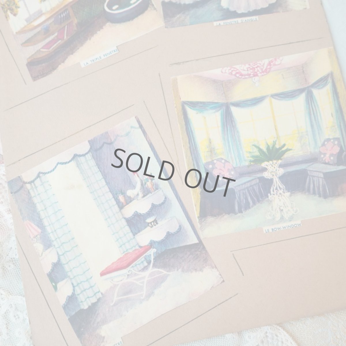 画像3: フランス1950年代可愛いインテリアコラージュ/レースカーテン (3)