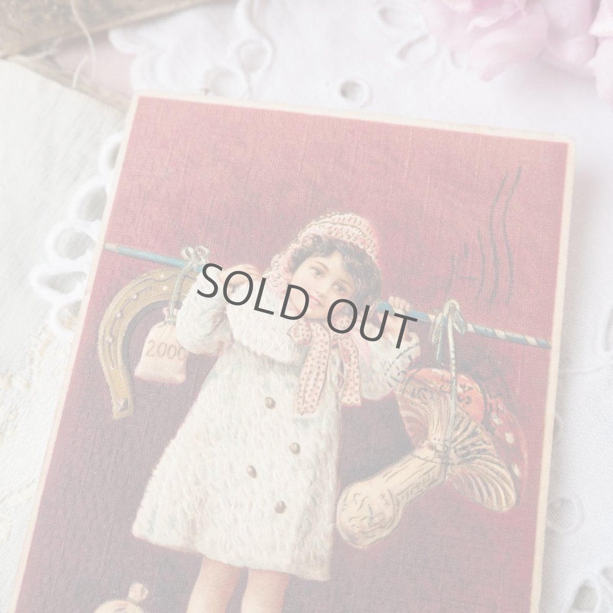 画像2: 少女と蹄鉄とキノコのカード (2)