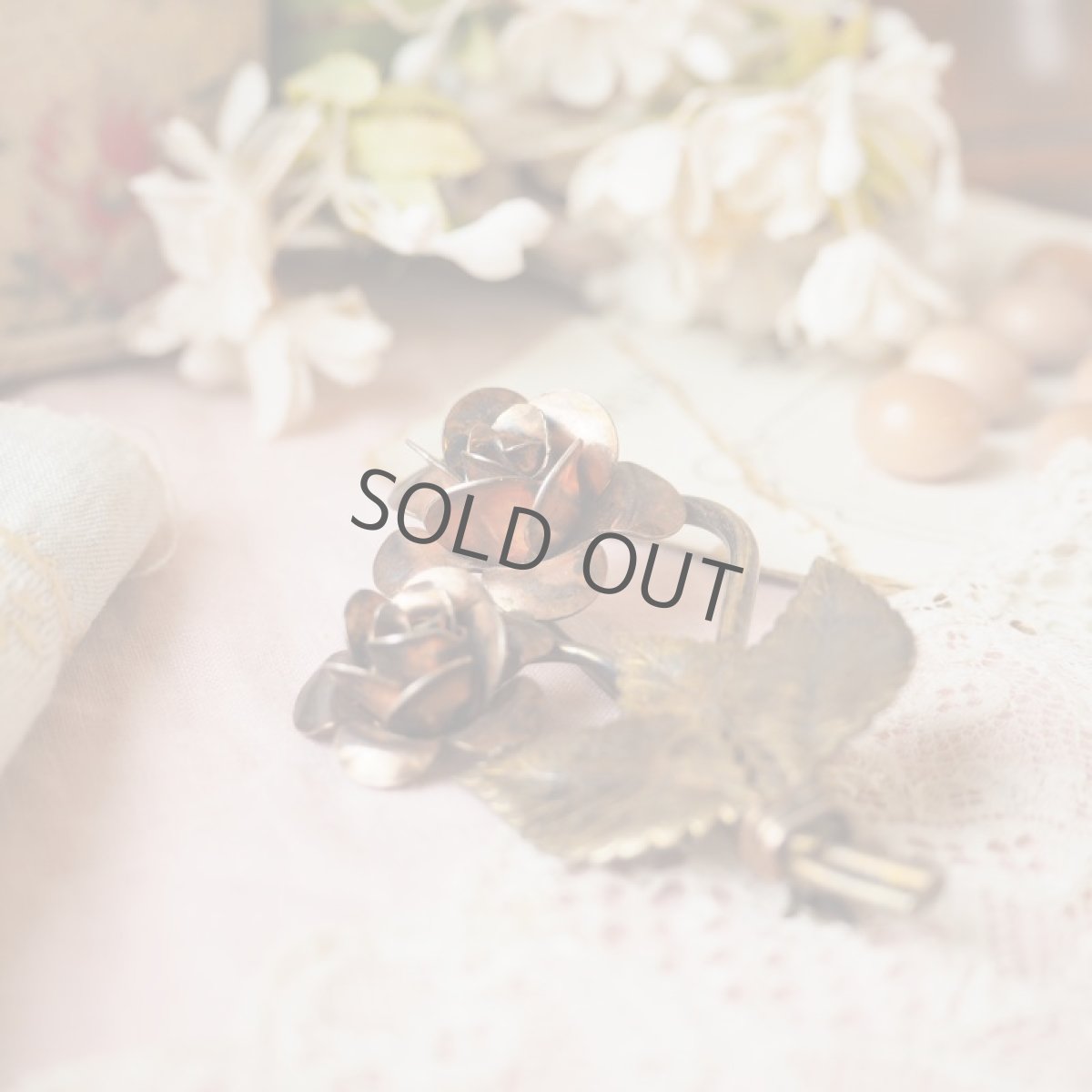 画像3: 薔薇の花の銅色ブローチ (3)