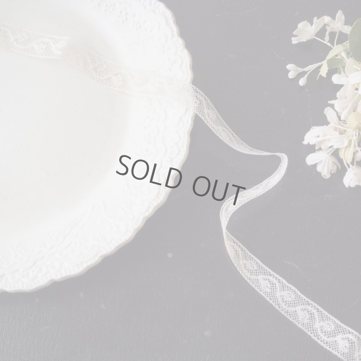 画像2: 波と葉っぱのコットンレース/幅1.5/生成(50cm〜) (2)