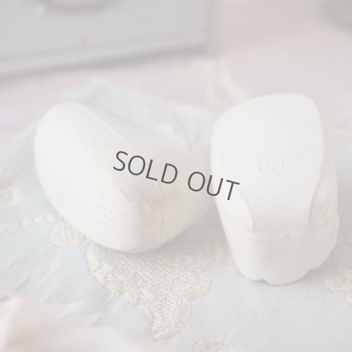 画像8: ドール用白い小さなペア靴/縁スカラップベビーシューズ (8)