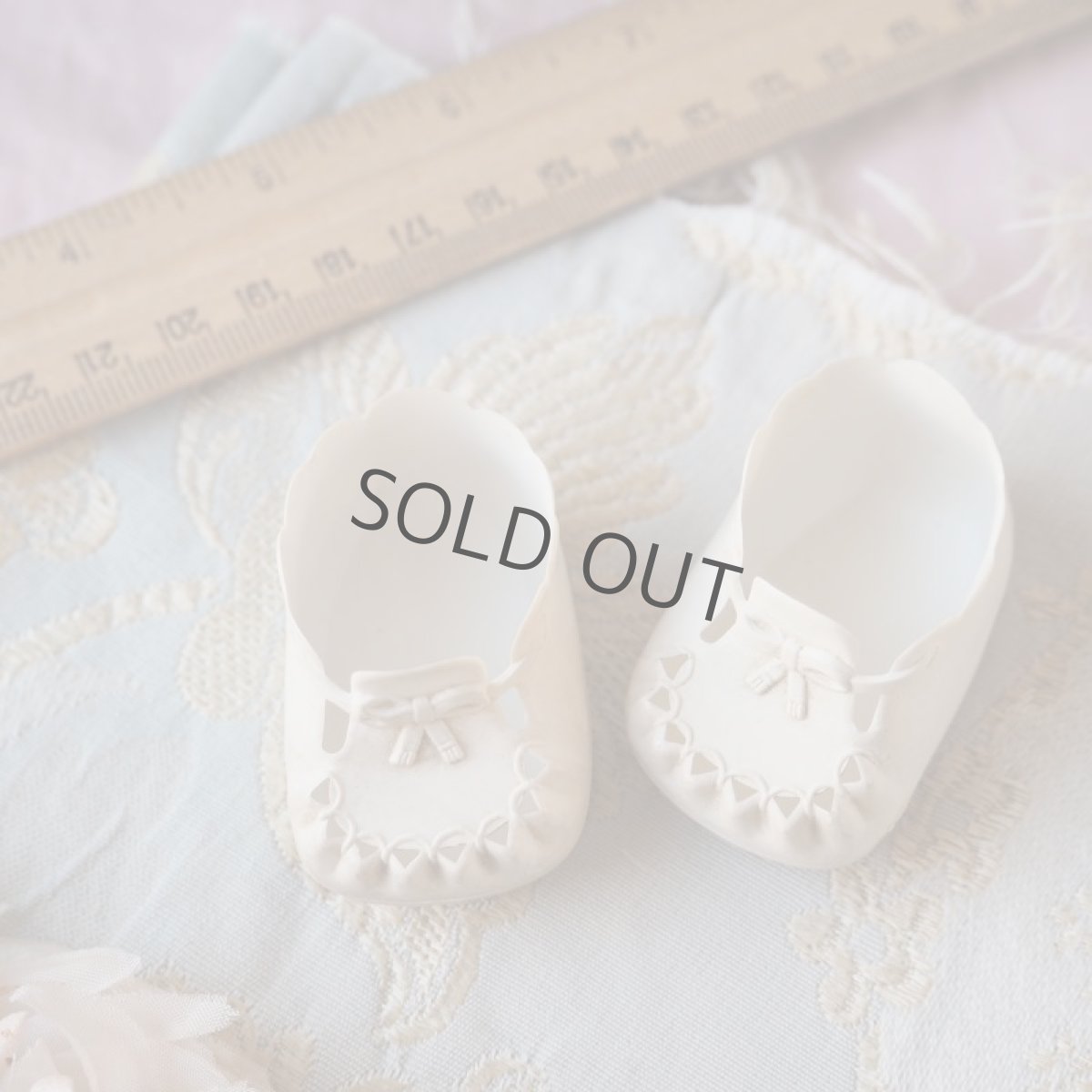 画像9: ドール用白い小さなペア靴/縁スカラップベビーシューズ (9)