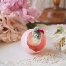 画像1: ピンク色の卵とモールの小鳥/イースターの飾り (1)