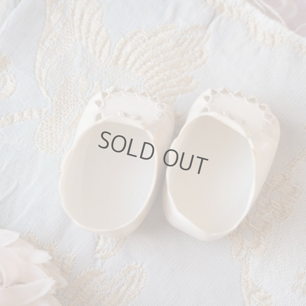 画像6: ドール用白い小さなペア靴/縁スカラップベビーシューズ (6)