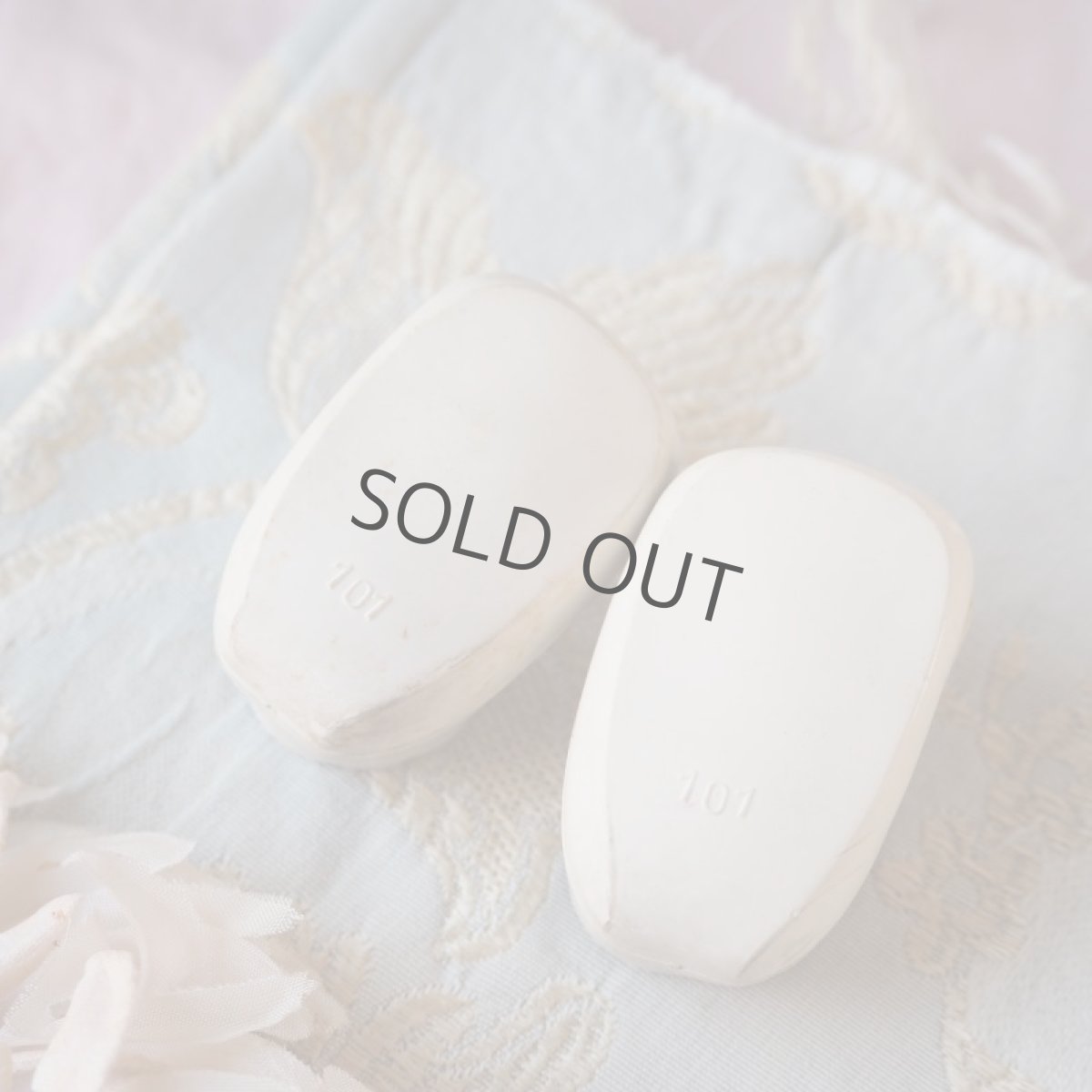 画像7: ドール用白い小さなペア靴/縁スカラップベビーシューズ (7)