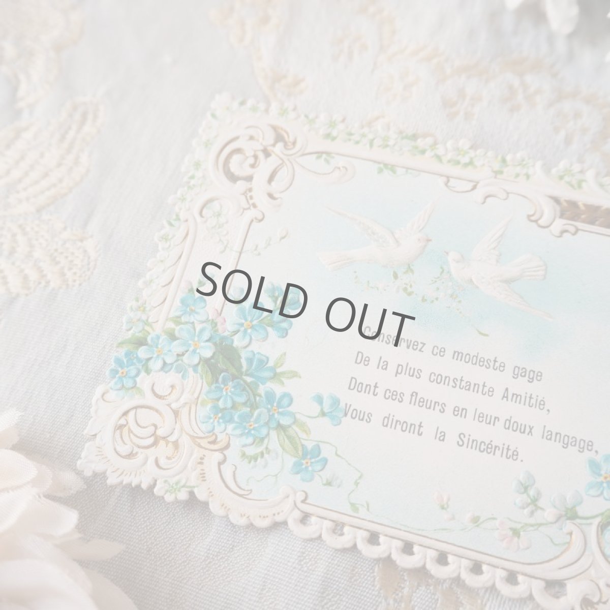 画像2: 鳩と忘れな草のエンボスカード (2)