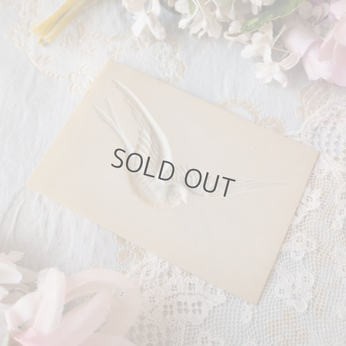 画像4: セルロイド、青い鳥と花冠のカード (4)