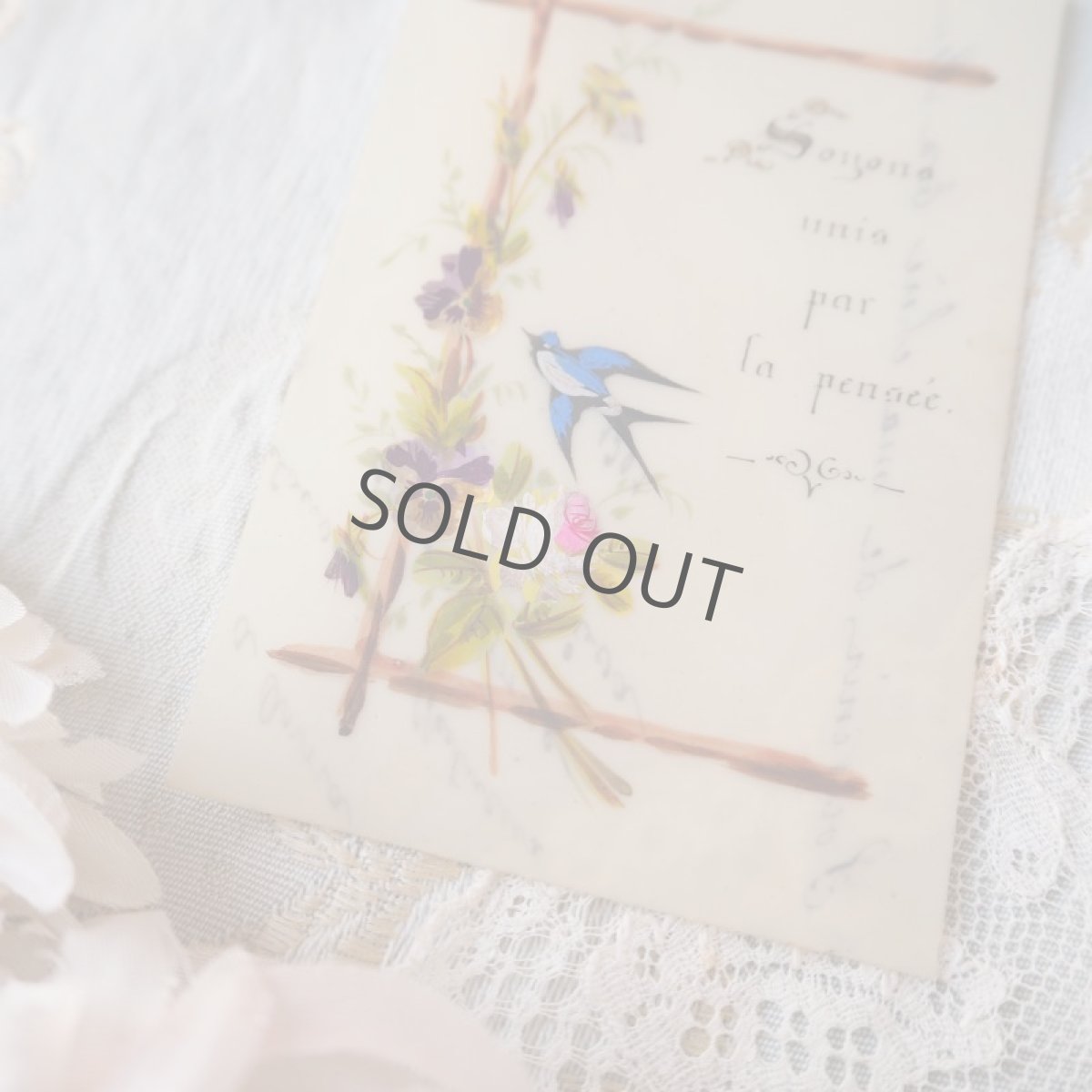 画像3: 燕と薔薇、パンジーのセルロイドカード 1901年 (3)