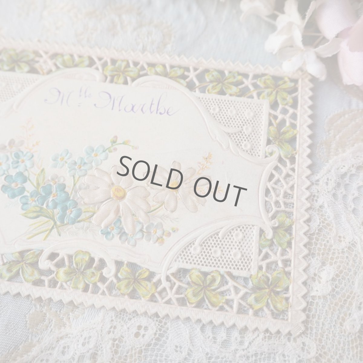 画像3: クローバーとマーガレット、シルク飾りのカード (3)