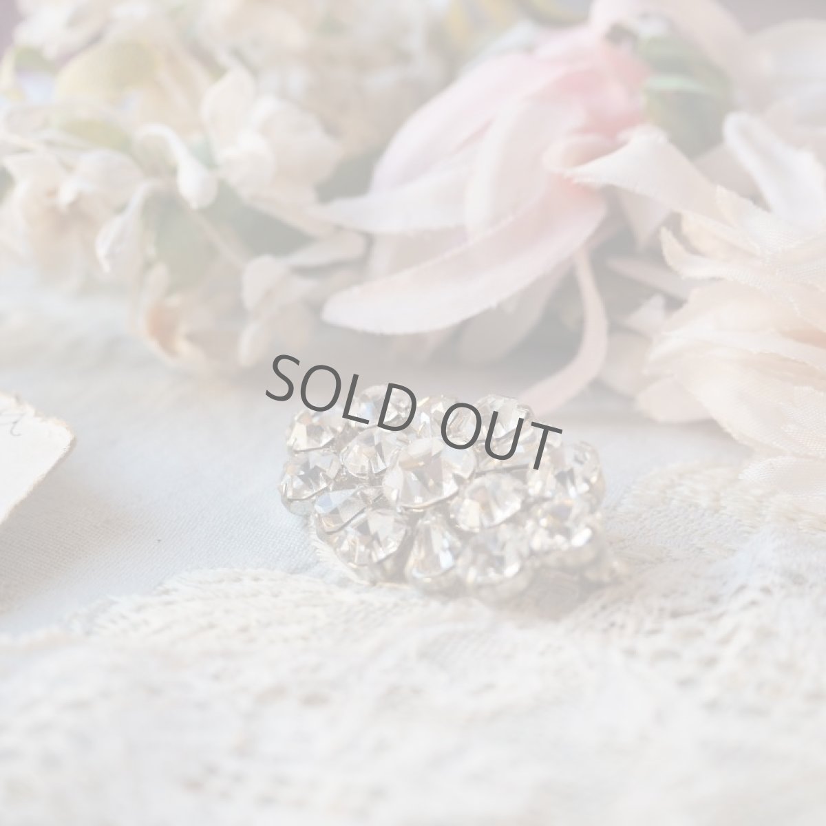 画像3: クリアガラスのラインストーンブローチ (3)