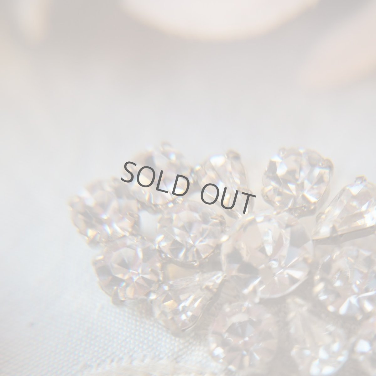 画像4: クリアガラスのラインストーンブローチ (4)