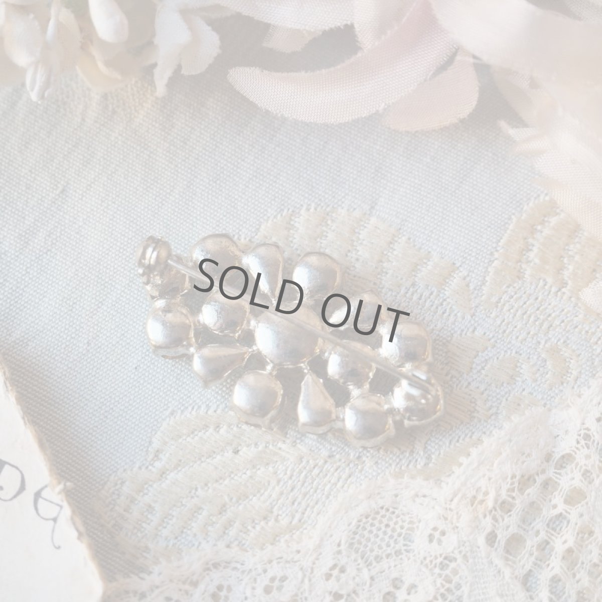 画像5: クリアガラスのラインストーンブローチ (5)