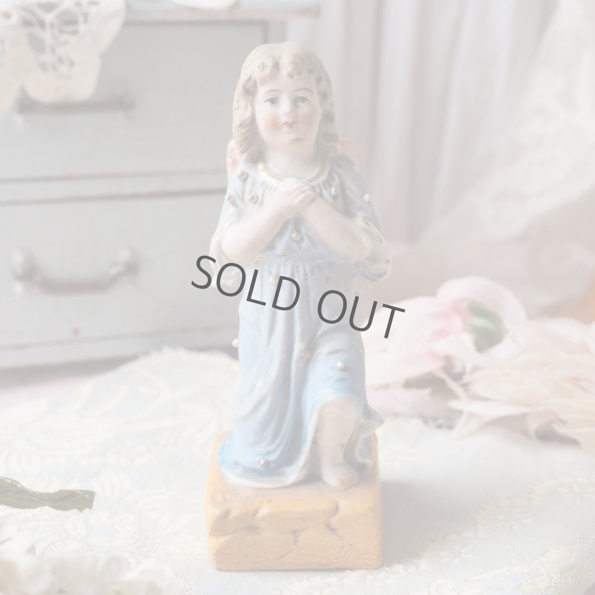 画像3: お祈りする天使像/ピンク色の小さな羽根 (3)