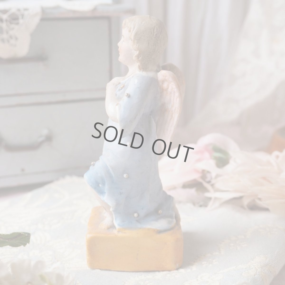 画像4: お祈りする天使像/ピンク色の小さな羽根 (4)