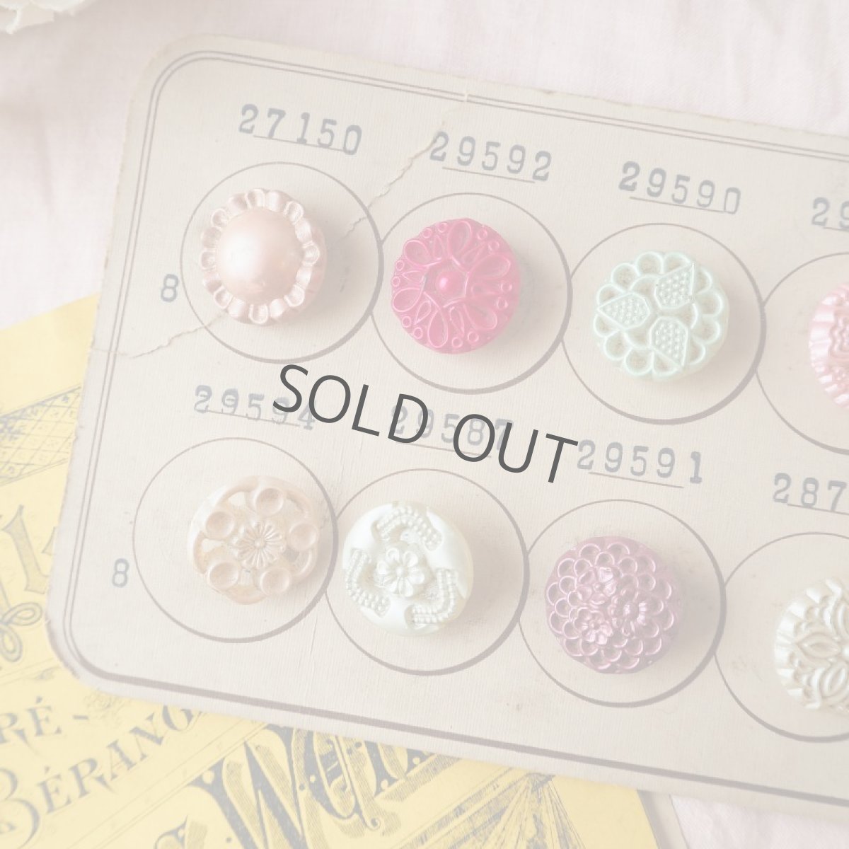 画像2: 可愛らしいパステル&パール調ピンク系／チェコガラスボタンのサンプルセット (2)