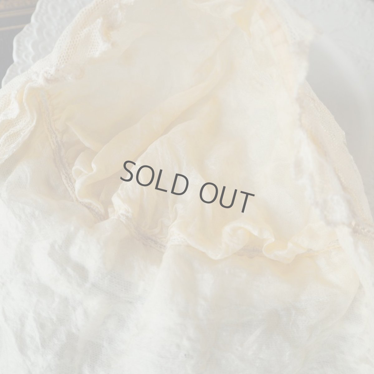 画像14: 手仕事チュールレースとシルクのベビーボネ (14)