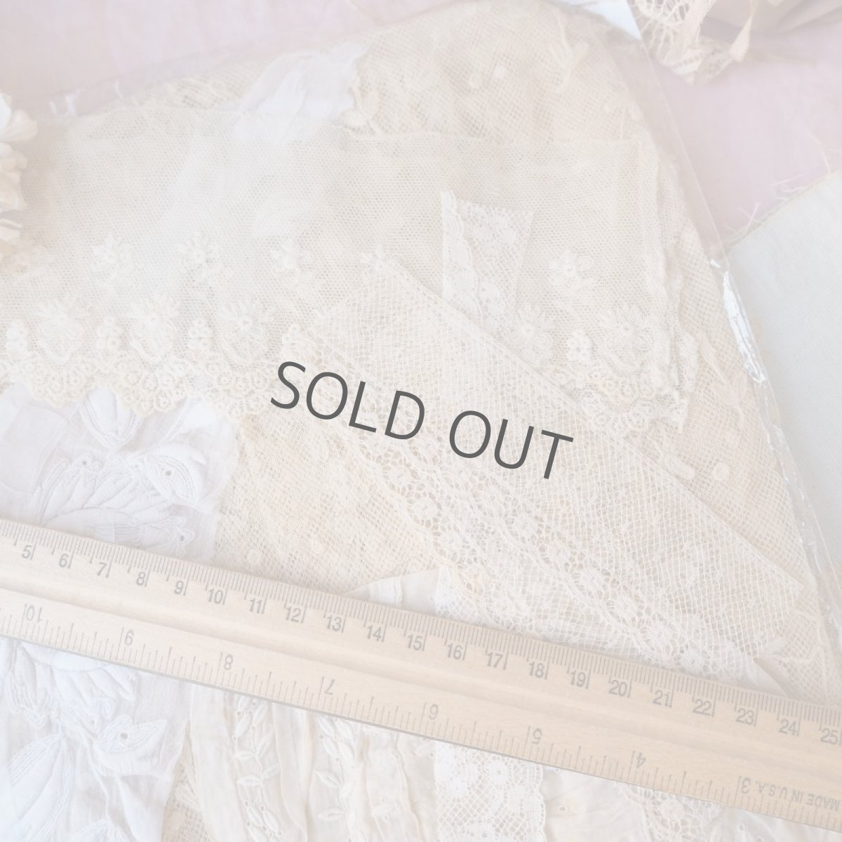 画像3: アンティーク&ヴィンテージレースの素材セット（豪華なチュール手仕事レースセット） (3)