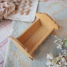 画像6: 小さなドール用揺り籠木製のベッド (6)