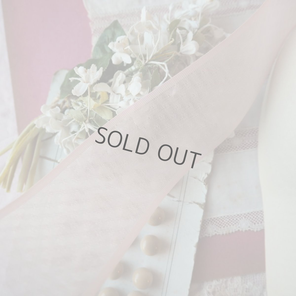 画像3: 幅広小さな模様のピンク色リボン/1カット50cmからカット販売 (3)