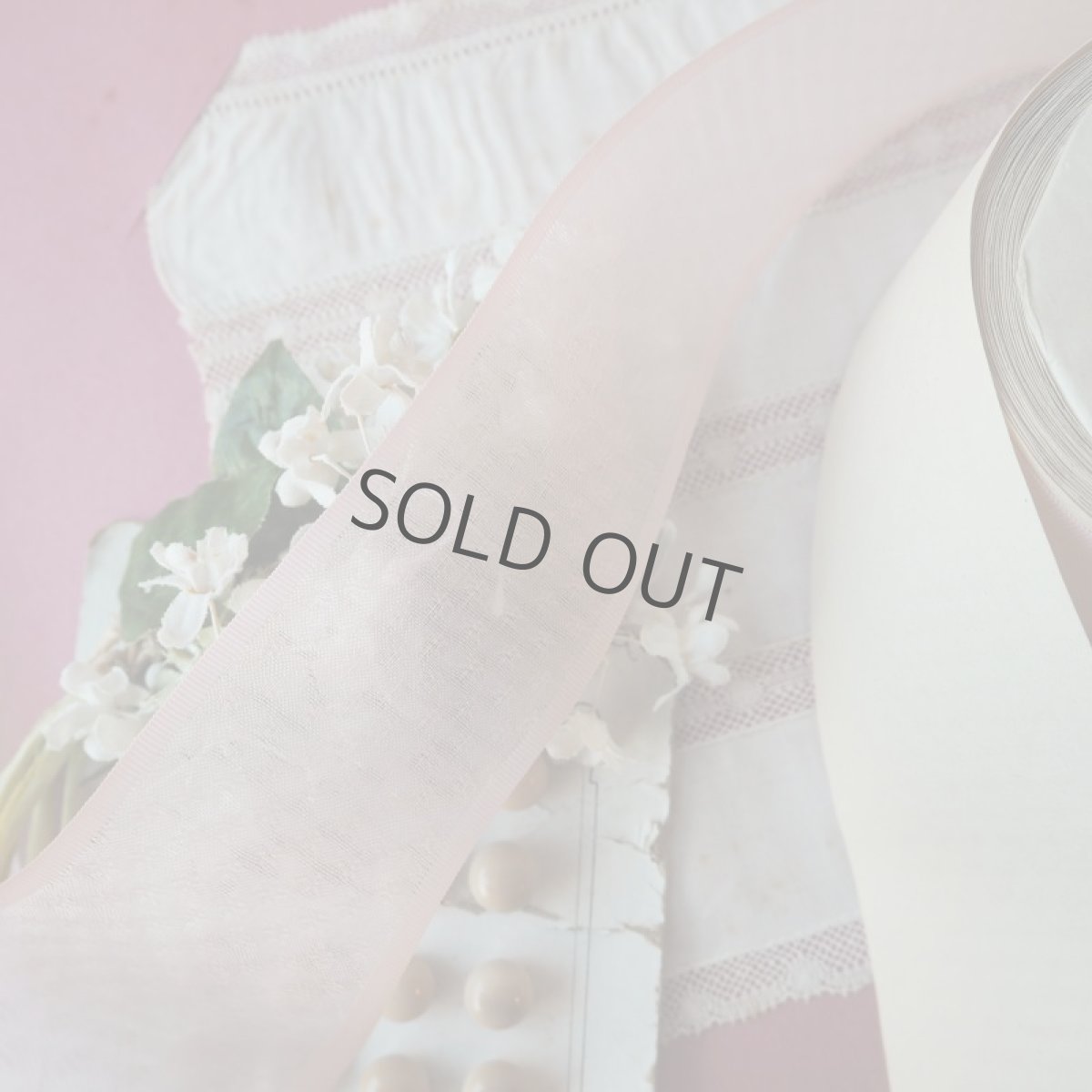 画像5: 幅広小さな模様のピンク色リボン/1カット50cmからカット販売 (5)