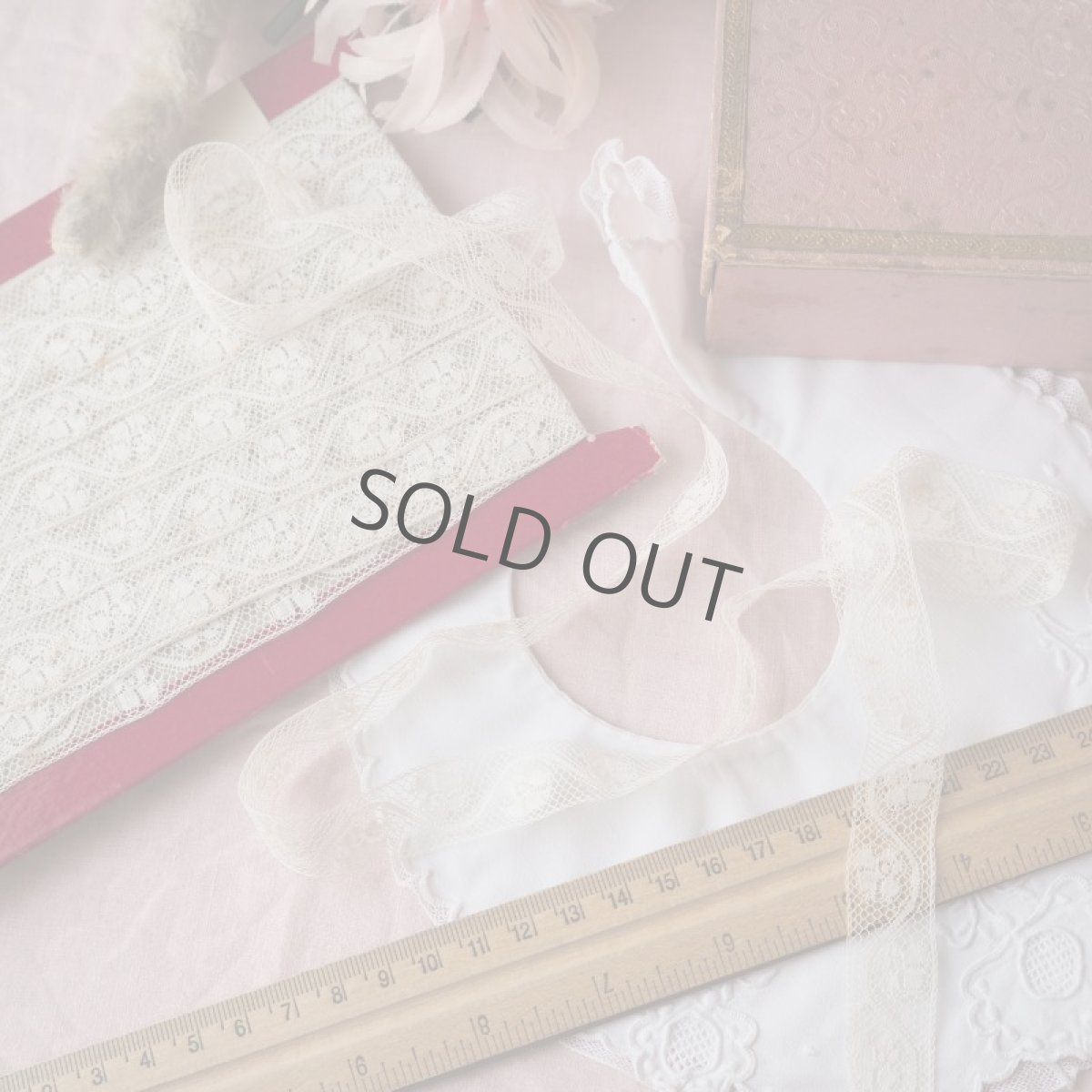 画像4: ※汚れあり/波と花モチーフのレース/幅1.6/濃い生成り(50cm~) (4)