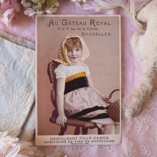フランス アンティーク クロモス 女の子と花 その他ラッピング