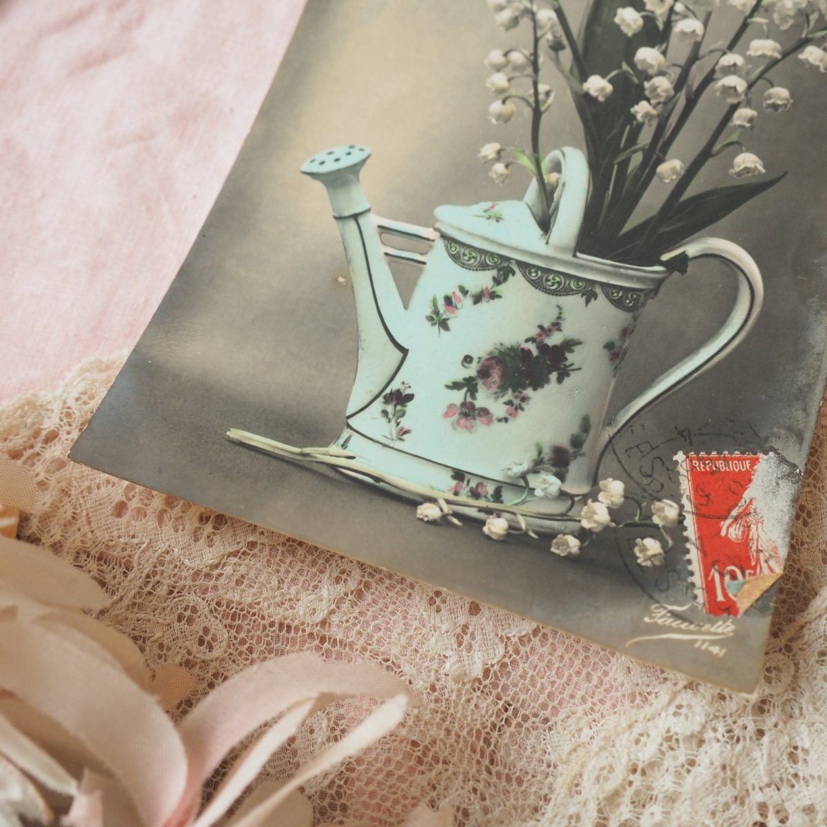 画像3: すずらんのポストカード/陶器のジョウロ (3)