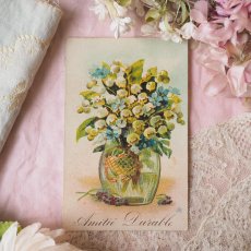 画像1: スズランのカード/ガラスの花瓶 (1)