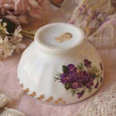 画像9: 小さなカフェオルボウル、スミレの花柄 (9)