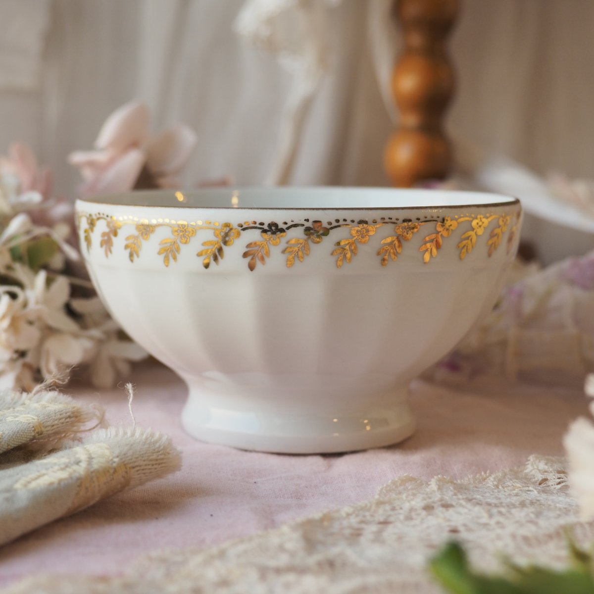 画像3: 小さなカフェオルボウル、スミレの花柄 (3)