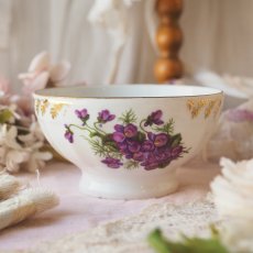画像1: 小さなカフェオルボウル、スミレの花柄 (1)