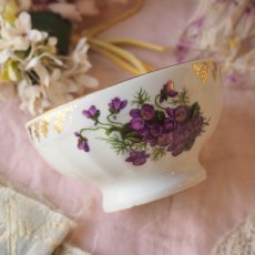 画像10: 小さなカフェオルボウル、スミレの花柄 (10)
