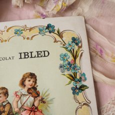 画像3: チョコレート広告クロモカードIBLED/バイオリンを弾く少女 (3)