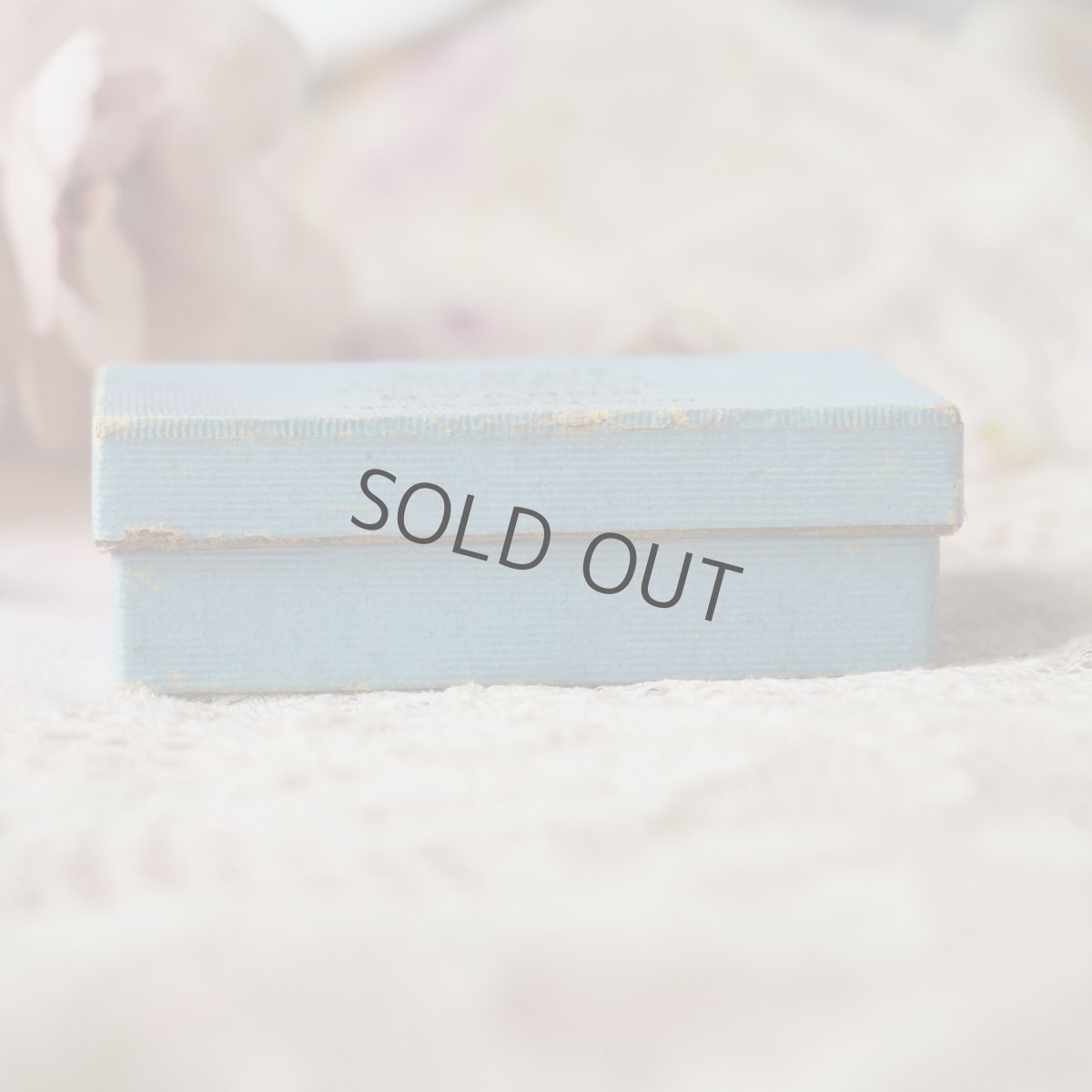 画像5: ボルドーの古いお店の広告付き青い紙箱/長方形 (5)