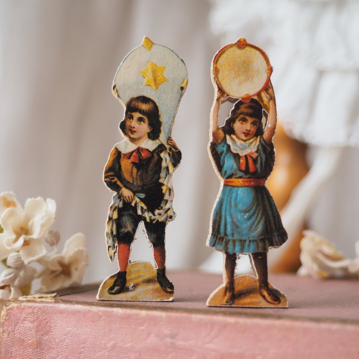 画像7: レアなクロモカードフィギュア7個セット/木製の小さなお人形 (7)