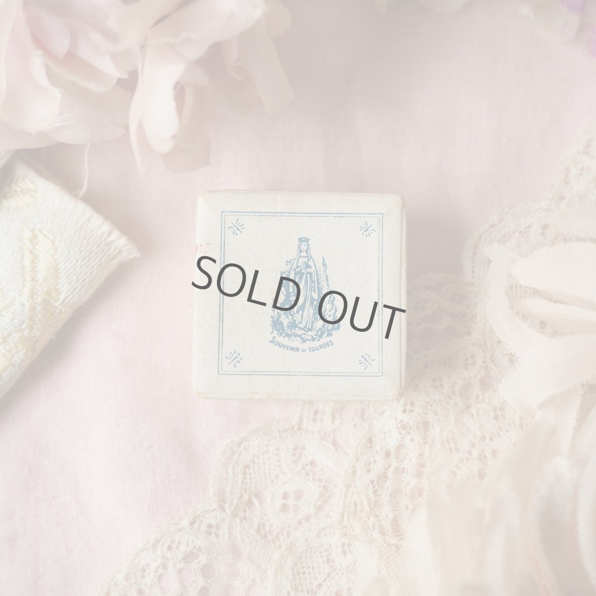 画像2: マリア様の絵の小さな古い紙箱/ルルド (2)