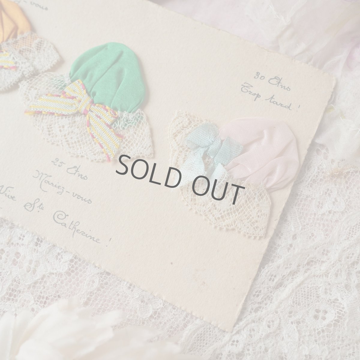 画像3: 布とレースのボネカード/聖カトリーヌ祭 (3)