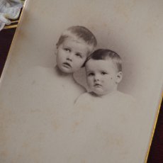 画像2: セピア色モノクロ写真フォトカード/兄弟肖像写真 (2)