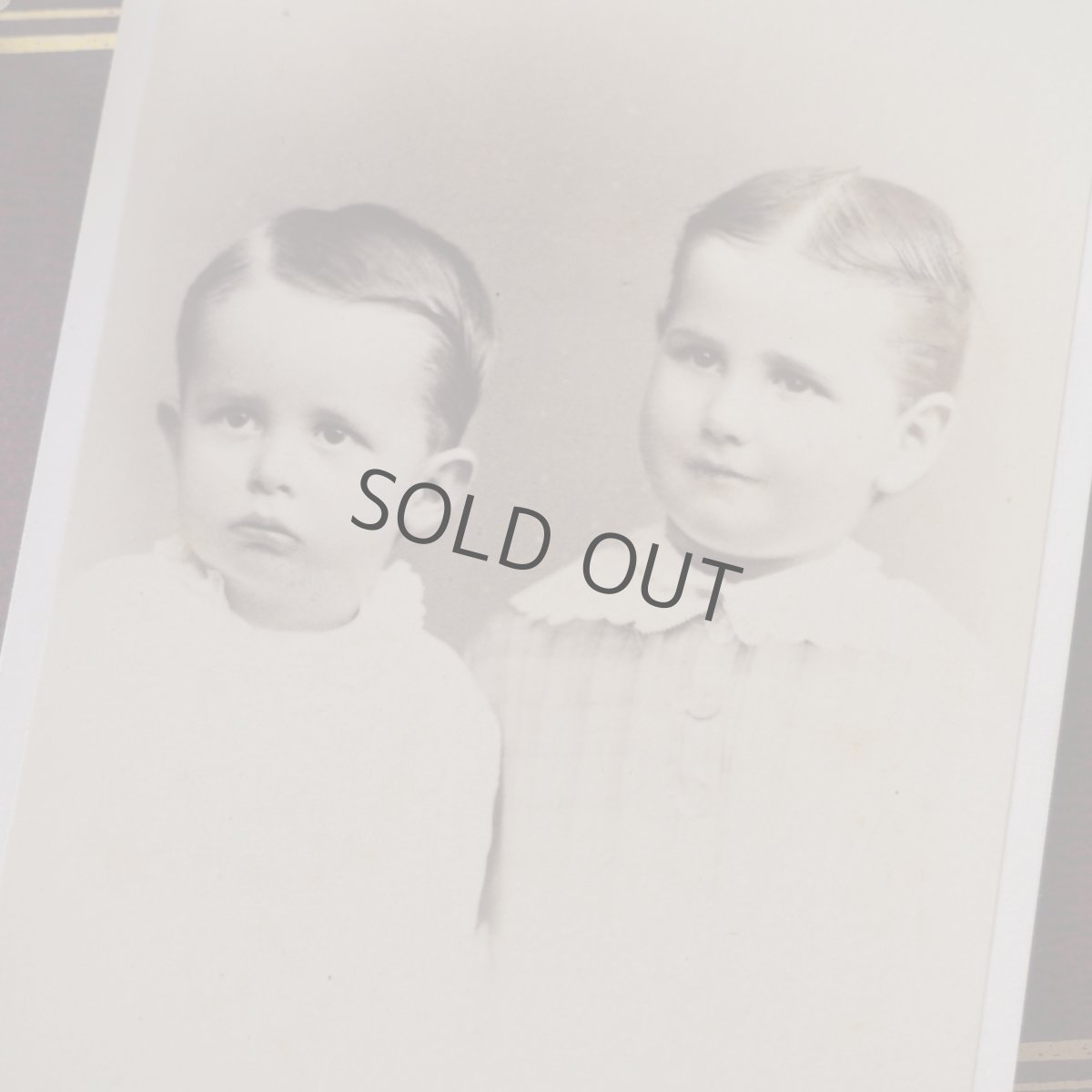 画像2: モノクロ肖像写真フォトカード/姉弟2人 (2)
