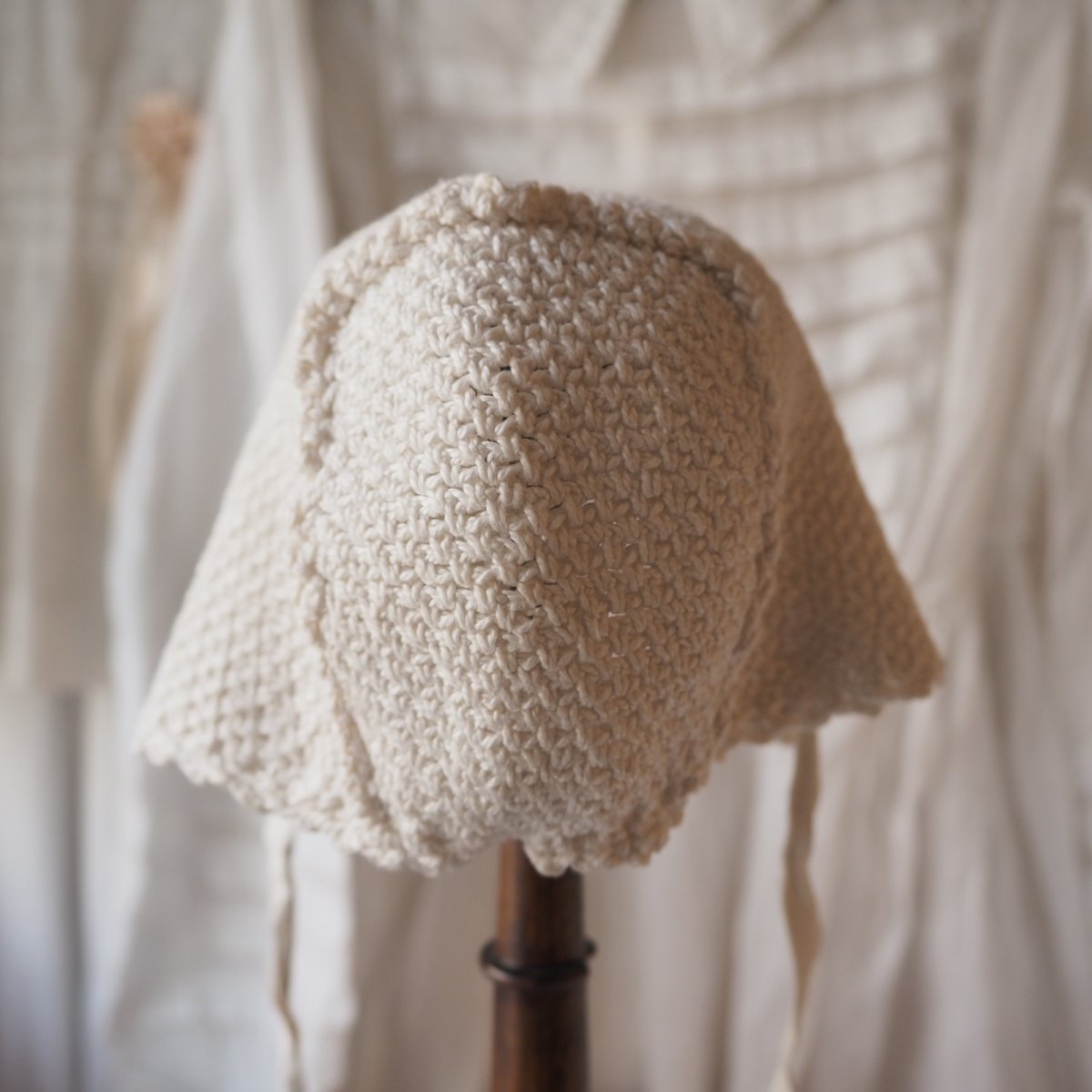 画像10: ベビーorドール用ボネ、クロシェ手仕事 (10)