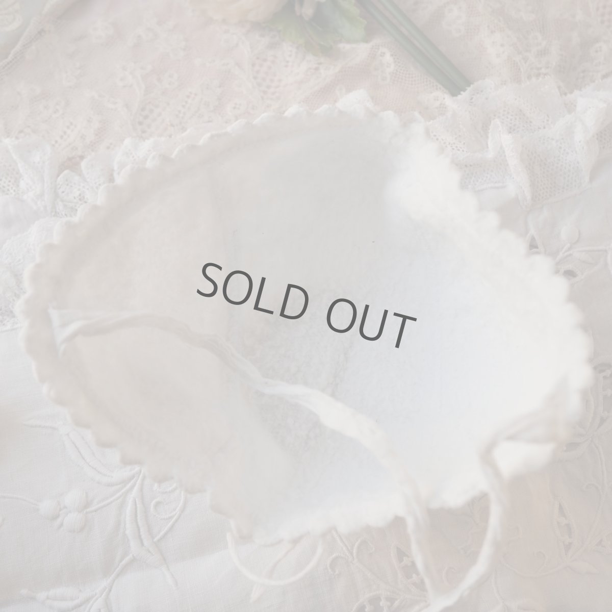 画像6: 白いコットン厚手の可愛いベビーorドール用ボネ (6)