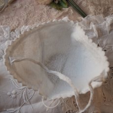 画像6: 白いコットン厚手の可愛いベビーorドール用ボネ (6)