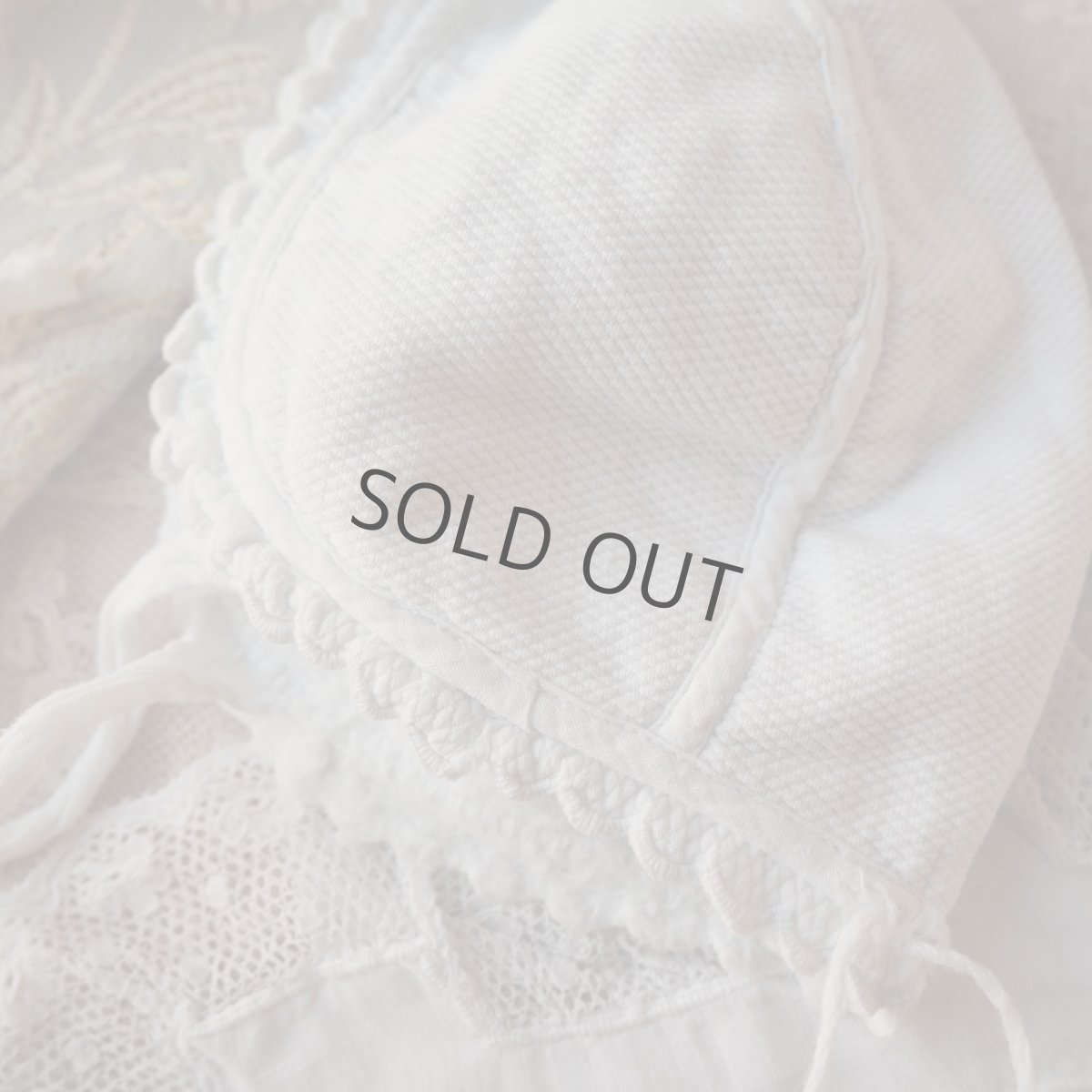 画像3: 白いコットン厚手の可愛いベビーorドール用ボネ (3)