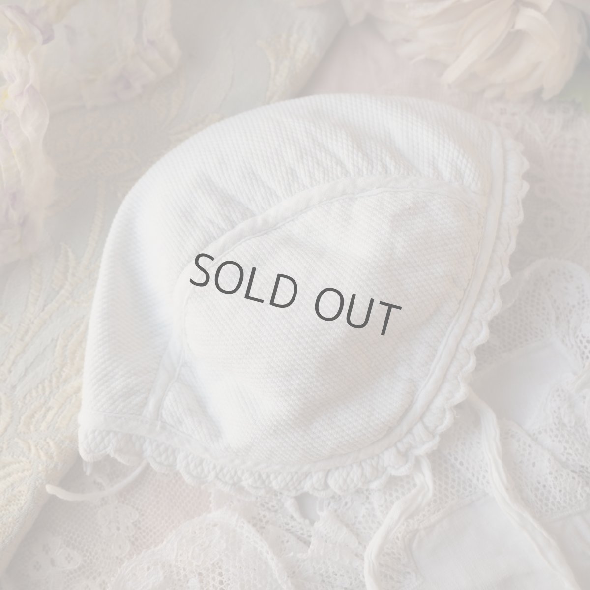 画像5: 白いコットン厚手の可愛いベビーorドール用ボネ (5)